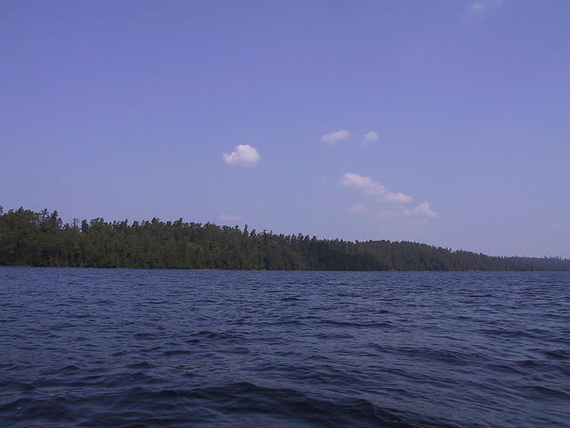 A look of the shoreline from the water